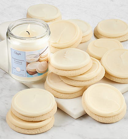 Buttercream Frosted Candle & Cookies